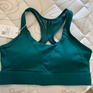 Halara dark green sports bra